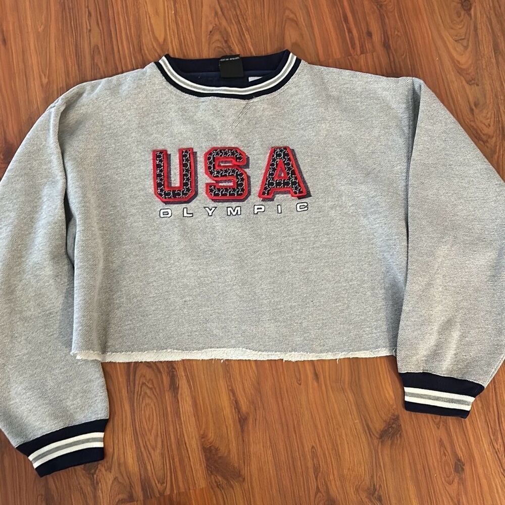 Vintage USA Olympics for JCPenney cut off cropped sweatshirt 80s L